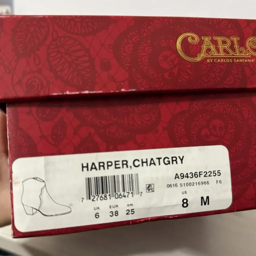 Carlos By Carlos Santana Harper Round Toe Ankle Cowboy Boots Size 8M